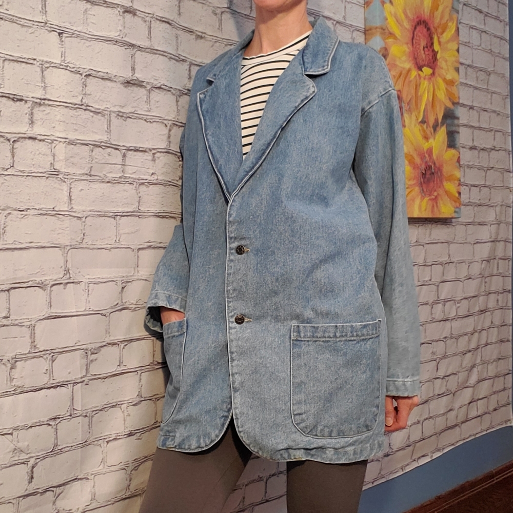 5 for 55$ Vintage 1980's Sunbelt Denim jacket size Large - Picture 4 of 8
